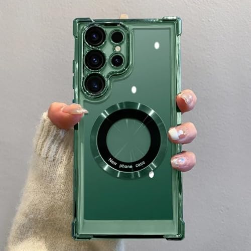 Schutzhülle für Samsung Galaxy S25, S24 Ultra, S23 FE, S22 Plus und S21, Hartschale, transparent und stoßfest, Grün, für Samsung S21 Plus Schutzhülle für Samsung Galaxy S25, S24 Ultra, S23 FE, S22 Plus und S21, Hartschale, transparent und stoßfest, Grün, für Samsung S21 Plus von LYWZDZQ