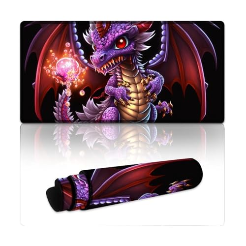 Computer-Mauspad, Baby Dragon, erweitertes Mauspad (30 x 60 x 0,3 cm), Tastaturpad für Computer und Laptop, Home-Office-Gaming von LYXIANY