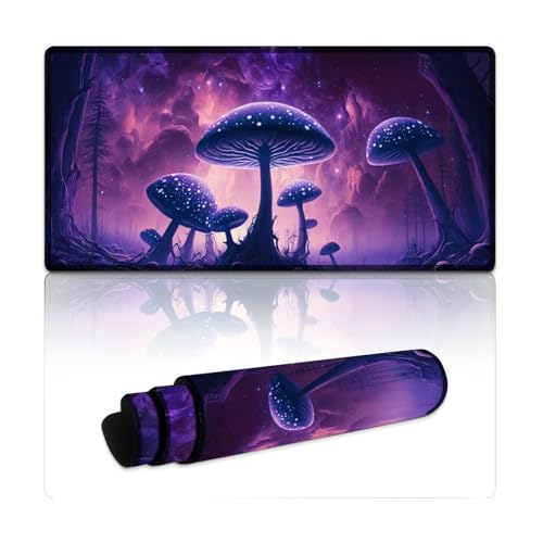 Computer-Mauspad, Magic Mushrooms, erweitertes Mauspad (30 x 60 x 0,3 cm), Tastaturpad für Computer und Laptop, Home-Office-Gaming von LYXIANY