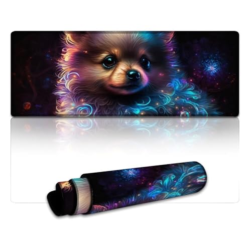 Computer-Mauspad „Magic Puppy Extended XL Mousepad“, Mäusepad mit genähten Kanten für Gaming, Büro und Zuhause (30 x 80 x 0,3 cm) von LYXIANY