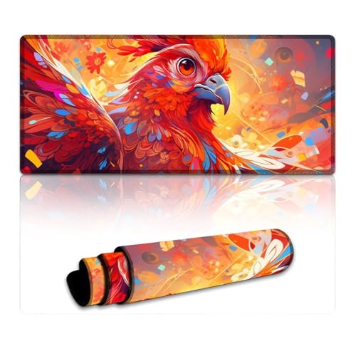 Großes Mauspad, Fantasy Chicken, erweitertes XXXL-Mauspad, Tischunterlage für PC und Laptop – langlebig und waschbar (40 x 90 x 0,3 cm) von LYXIANY