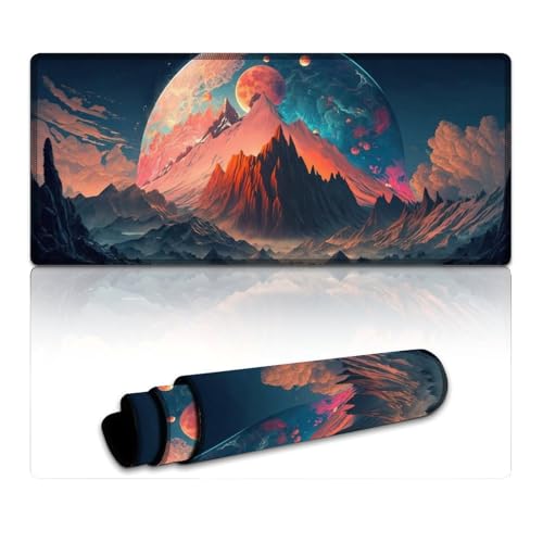 Großes Mauspad mit wunderschönem Fantasy-Berg, extra großes Mauspad, Tastatur-Schreibtischmatte für Büro, Gaming, Laptop, Damen und Kinder (40 x 90 x 0,3 cm) von LYXIANY