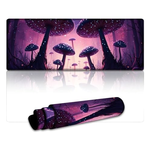 LYXIANY Computer-Mauspad, Magic Mushrooms, erweitertes XL-Mauspad, Tischmatte, rutschfeste Gummi- und wasserdichte Oberfläche für PC, Laptop, Schreibtisch (30 x 80 x 0,3 cm) von LYXIANY