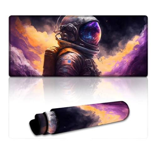 LYXIANY Computer-Mauspad Astronaut Erweitertes XXXL-Mauspad, Tischmatte aus rutschfestem Gummi und wasserdichter Oberfläche für PC, Laptop, Schreibtisch (40 x 90 x 0,3 cm) von LYXIANY