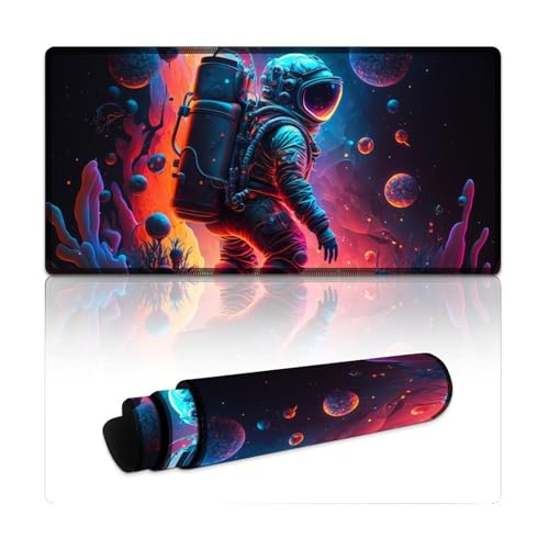 LYXIANY Computer-Mauspad Astronaut Long L Mauspads (30 x 60 x 0,3 cm) Tischmatte verbessert Präzision und Geschwindigkeit, Gummiunterseite für stabilen Halt von LYXIANY