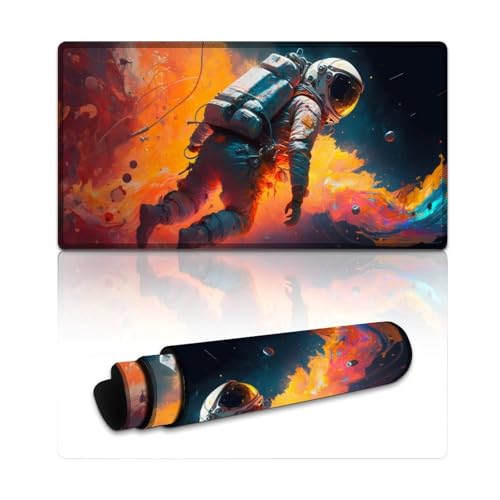 LYXIANY Gaming-Mauspad, Astronaut, extragroß, Mauspad, Schreibtischunterlage für Gamer, Büro, Zuhause, MacBook, PC, Laptop, Schreibtisch (40 x 75 x 0,3 cm) von LYXIANY