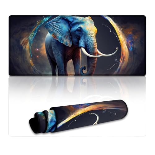 LYXIANY Gaming-Mauspad, Elefant, lang, XXXL, Mauspads (40 x 90 x 0,3 cm), Tischunterlage für MacBook, Laptop, Büro und Zuhause, Schreibtischdekoration von LYXIANY