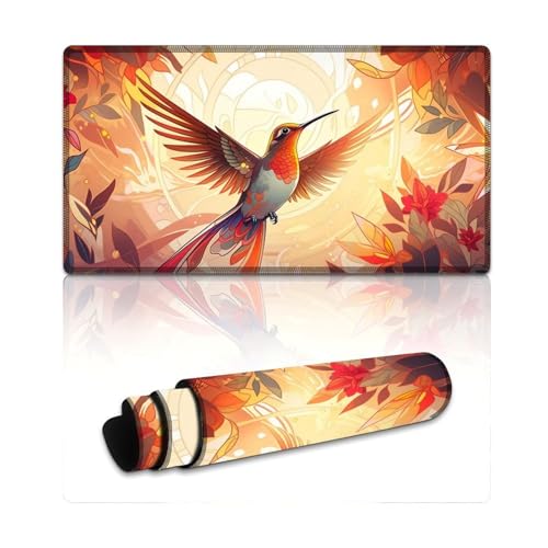 LYXIANY Gaming-Mauspad, Kolibri, waschbares Mauspad (40 x 75 x 0,3 cm), Tastatur-Schreibtischunterlage mit glatter Gleitfläche und Rutschfester Unterseite von LYXIANY