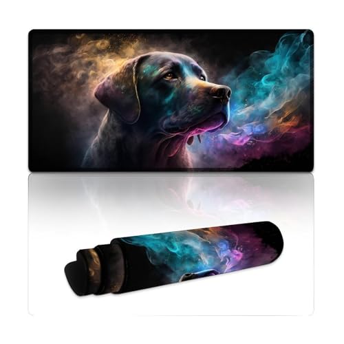 LYXIANY Gaming-Mauspad, Labrador-Nebel, wasserdichtes Mauspad (30 x 60 x 0,3 cm), Tischmatte mit Rutschfester Unterseite und genähtem Rand für Büro/Gaming von LYXIANY