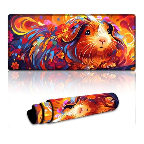 LYXIANY Gaming-Mauspad, Meerschweinchen, wasserdicht, Mauspad (40 x 90 x 0,3 cm), Schreibtischunterlage für Gaming-Computer, Laptop, Zuhause, Büro und unterwegs, von LYXIANY