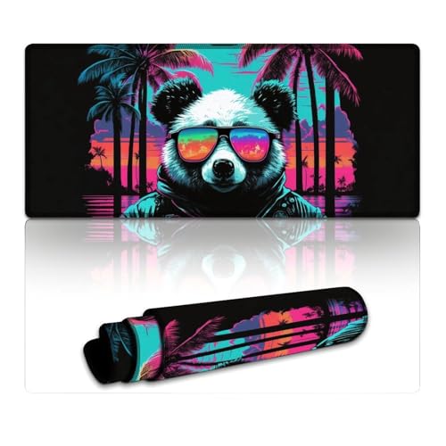 LYXIANY Gaming-Mauspad, Panda, waschbare Mausmatte (40 x 90 x 0,3 cm), Tastatur-Schreibtischmatte mit glatter Gleitfläche und Rutschfester Unterseite von LYXIANY