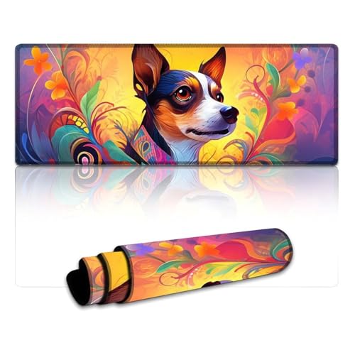 LYXIANY Gaming-Mauspad, Ratten-Terrier, wasserdicht, Mauspad (30 x 80 x 0,3 cm), Schreibtischunterlage für Gaming-Computer, Laptop, Zuhause, Büro und unterwegs, von LYXIANY