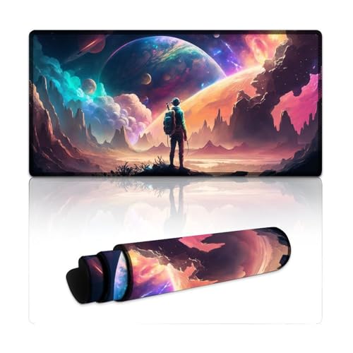 LYXIANY Gaming-Mauspad, Universum, Planet, wasserdicht, Mauspad (30 x 60 x 0,3 cm), Schreibtischunterlage für Gaming-Computer, Laptop, Zuhause, Büro und unterwegs, von LYXIANY