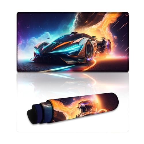 LYXIANY Gaming-Mauspad, Weltraum-Sportwagen, lang, XXL-Mauspads (40 x 75 x 0,3 cm), Tischunterlage für MacBook, Laptop, Büro und Schreibtischdekoration zu Hause von LYXIANY