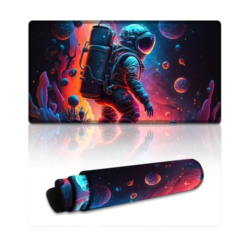 LYXIANY Gaming-Mauspad Astronaut, wasserdichtes Mauspad (40 x 75 x 0,3 cm), Tastatur-Schreibtischunterlage für Computer, Laptops, Büro, Schreibtischzubehör von LYXIANY