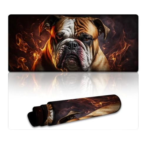 LYXIANY Gaming-Mauspad Bulldog Long XXXL Mauspads (40 x 90 x 0,3 cm) Tischunterlage für MacBook Laptop Büro & Zuhause Schreibtischdeko von LYXIANY