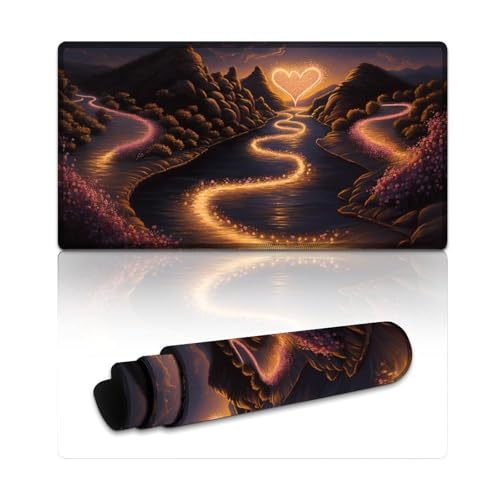 LYXIANY Gaming-Mauspad Love Beach, wasserdichtes Mauspad (40 x 75 x 0,3 cm), Schreibtischunterlage für Gaming-Computer, Laptop, Zuhause, Büro und unterwegs, von LYXIANY
