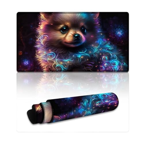 LYXIANY Gaming-Mauspad Magic Puppy XXL Mauspad (40 x 75 x 0,3 cm) Tischmatte für Computer, Laptop, Büro, Schreibtischzubehör von LYXIANY