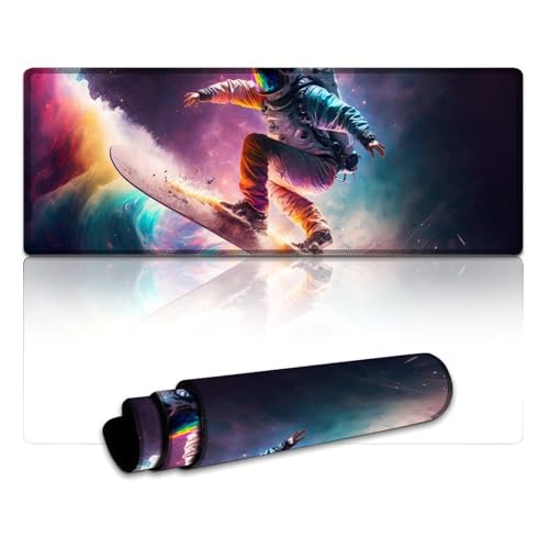 LYXIANY Großes Gaming-Mauspad, Astronaut, waschbares Mauspad, Tischpad, ideal für Büro, Gaming und Zuhause (30 x 80 x 0,3 cm) von LYXIANY