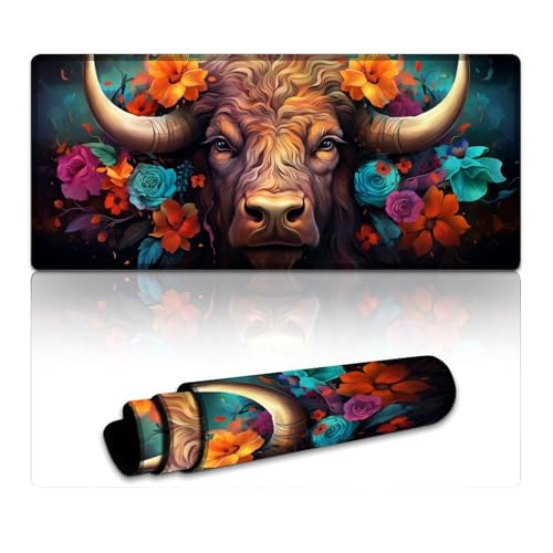 LYXIANY Großes Gaming-Mauspad, Buffalo, extra großes Mauspad (40 x 90 x 0,3 cm), Schreibtischunterlage für Gamer, Büro, Zuhause, MacBook, PC, Laptop, Schreibtisch von LYXIANY