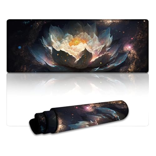 LYXIANY Großes Gaming-Mauspad, Cosmic Lotus, extra großes Mauspad (30 x 80 x 0,3 cm), Schreibtischunterlage für Gamer, Büro, Zuhause, MacBook, PC, Laptop, Schreibtisch von LYXIANY