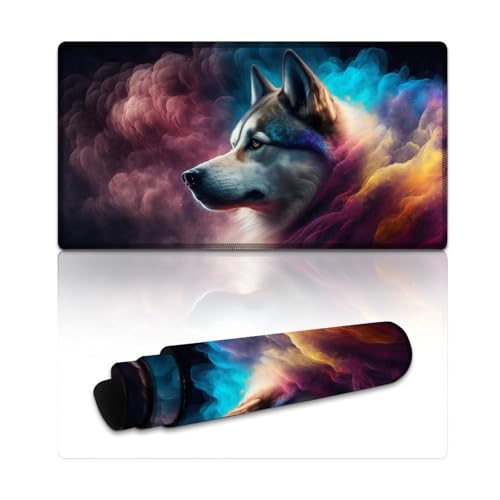 LYXIANY Großes Gaming-Mauspad, Husky-Nebel, extra großes Mauspad (40 x 75 x 0,3 cm), Schreibtischunterlage für Gamer, Büro, Zuhause, MacBook, PC, Laptop, Schreibtisch von LYXIANY
