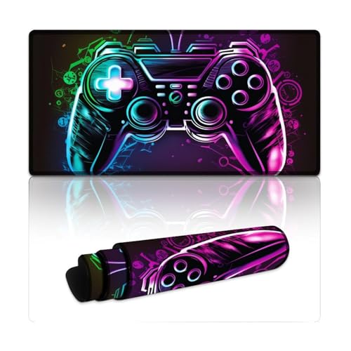 LYXIANY Großes Gaming-Mauspad, Neon-Retro-Spiele, extra großes Mauspad, Tastaturpad für Spiele im Büro, Heimstudium (30 x 60 x 0,3 cm) von LYXIANY