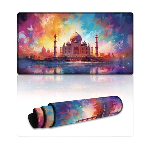 LYXIANY Großes Gaming-Mauspad, Taj Mahal, extra großes Mauspad, Tastaturpad für Bürospiele, Heimstudium (40 x 75 x 0,3 cm) von LYXIANY