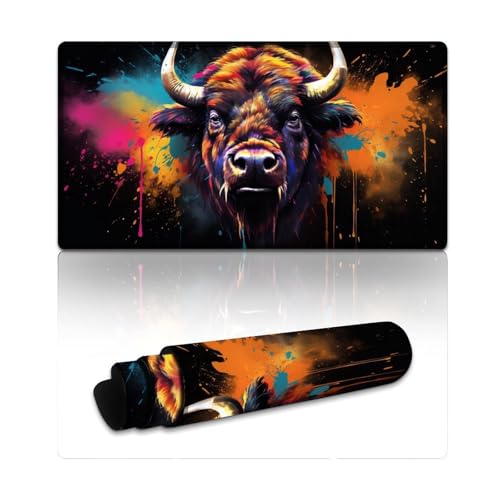 LYXIANY Großes Gaming-Mauspad Buffalo, extra großes Mauspad, Tastaturpad für Spiele im Büro, Heimstudium (40 x 75 x 0,3 cm) von LYXIANY