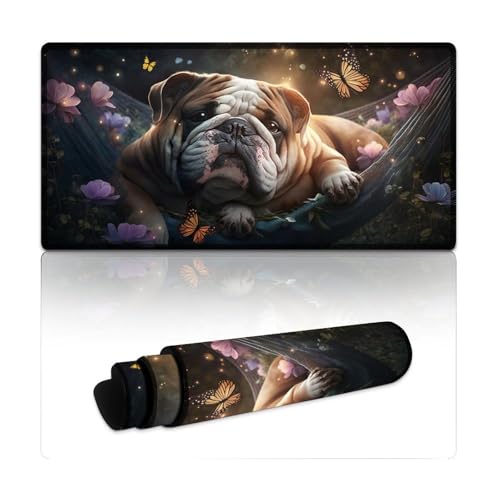 LYXIANY Großes Gaming-Mauspad mit Bulldoggen-Motiv, extra großes Mauspad (30 x 60 x 0,3 cm), Schreibtischunterlage für Gamer, Büro, Zuhause, MacBook, PC, Laptop, Schreibtisch von LYXIANY