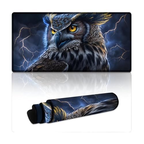 LYXIANY Großes Gaming-Mauspad mit Eulenmotiv, extra großes Mauspad (30 x 60 x 0,3 cm), Schreibtischunterlage für Gamer, Büro, Zuhause, MacBook, PC, Laptop, Schreibtisch von LYXIANY