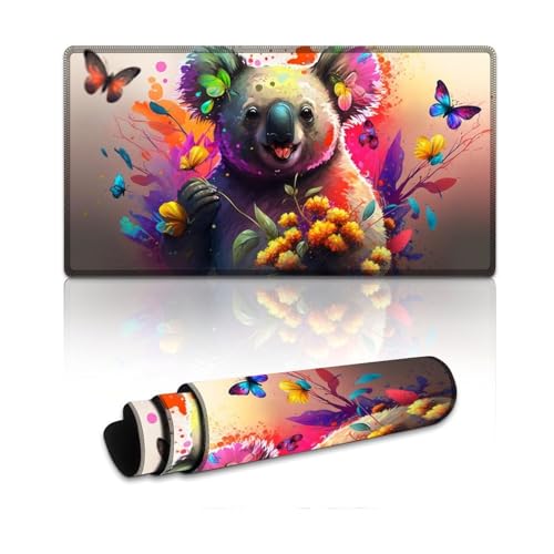 LYXIANY Großes Gaming-Mauspad mit Koala-Motiv, extra großes Mauspad, Tastaturpad für Spiele im Büro, Heimstudium (40 x 75 x 0,3 cm) von LYXIANY