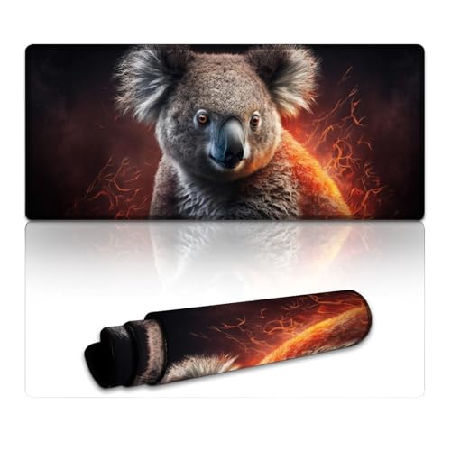 LYXIANY Großes Gaming-Mauspad mit Koala-Motiv, extra großes Mauspad, Tastaturpad für Spiele im Büro, Heimstudium (40 x 90 x 0,3 cm) von LYXIANY