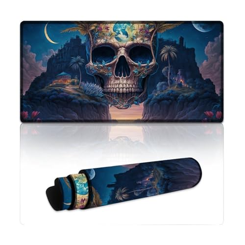 LYXIANY Großes Gaming-Mauspad mit Skelett-Motiv (30 x 60 x 0,3 cm), rutschfeste Unterseite, Wasser- und schmutzabweisend, geeignet für PC und Laptop von LYXIANY