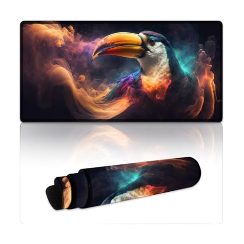 LYXIANY Großes Gaming-Mauspad mit Tukan-Motiv (30 x 60 x 0,3 cm), rutschfeste Unterseite, Wasser- und schmutzabweisend, geeignet für PC und Laptop von LYXIANY