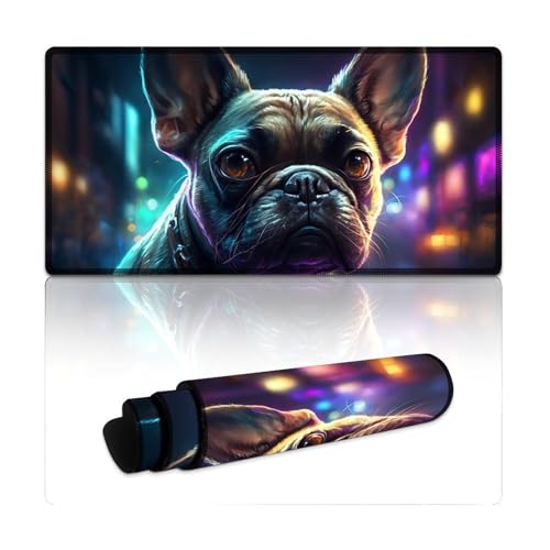 LYXIANY Großes Gaming-Mauspad mit französischer Bulldogge, erweitertes L-Mauspad (30 x 60 x 0,3 cm), Mäusepad für Männer und Kinder, Büro-Schreibtisch-Dekor von LYXIANY