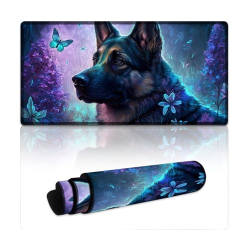 LYXIANY Großes Gaming-Mauspad mit magischen Tieren, Deutscher Schäferhund, extra großes Mauspad (30 x 60 x 0,3 cm), Schreibtischunterlage für Gamer, Büro, Zuhause, MacBook, PC, Laptop, Schreibtisch von LYXIANY