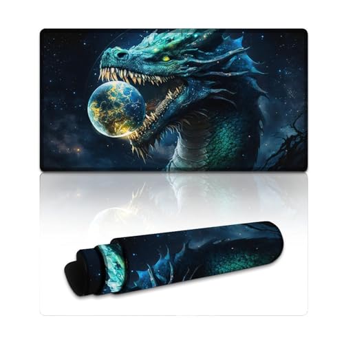 LYXIANY Großes Mauspad, Dschungeldrache, erweitertes XXL-Mauspad (40 x 75 x 0,3 cm), Schreibtischunterlage für Tastatur, Computer, PC, Gamer, Schreibtisch, Büro von LYXIANY