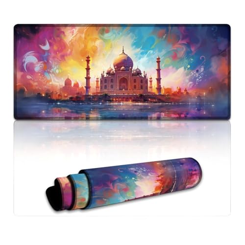 LYXIANY Großes Mauspad, Taj Mahal, extragroßes Mauspad, Tastatur-Schreibtischmatte für Büro, Gaming, Laptop, Damen und Kinder (40 x 90 x 0,3 cm) von LYXIANY
