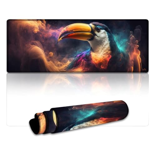 LYXIANY Großes Mauspad, Tukan, erweitertes XL-Mauspad (30 x 80 x 0,3 cm), Schreibtischunterlage für Tastatur, Computer, PC, Gamer, Schreibtisch, Büro von LYXIANY