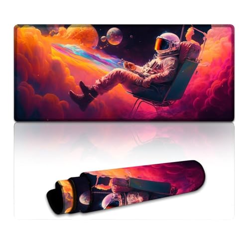 LYXIANY Großes Mauspad Astronaut Extended XXXL Mauspad, Tischunterlage für PC/Laptop – langlebig und waschbar (40 x 90 x 0,3 cm) von LYXIANY