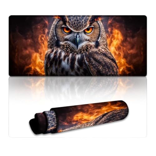 LYXIANY Großes Mauspad Eule Erweitertes XXXL Mauspad (40x90x0,3cm) Schreibtischunterlage für Tastatur Computer PC Gamer Schreibtisch Büro von LYXIANY