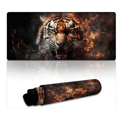 LYXIANY Großes Mauspad Tiger Erweitertes XXXL-Mauspad (40 x 90 x 0,3 cm) Schreibtischunterlage für Tastatur, Computer, PC, Gamer, Schreibtisch, Büro von LYXIANY
