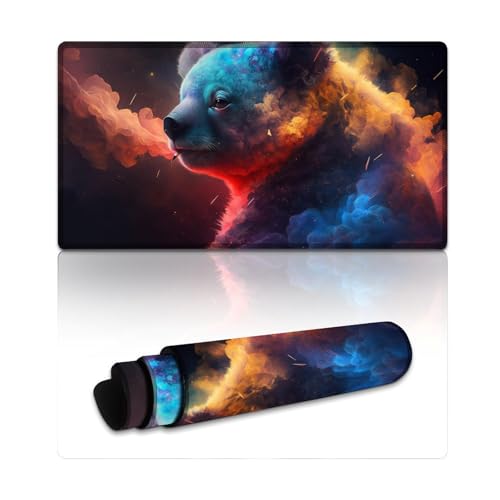 LYXIANY Großes Mauspad mit Koala-Nebel und genähten Kanten, Tischpad mit verbesserter Präzision und Geschwindigkeit (40 x 75 x 0,3 cm) von LYXIANY