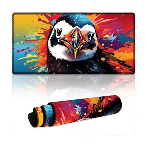 LYXIANY Großes Mauspad mit Pinguin-Motiv, waschbare Mausmatte, wasserdichte Stoffoberfläche und rutschfeste Gummiunterseite (30 x 60 x 0,3 cm) von LYXIANY