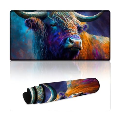 LYXIANY Mauspad, buntes, wasserfestes Yak-Mauspad (30 x 60 x 0,3 cm), Tischmatte mit Rutschfester Unterseite aus Naturkautschuk für Gamer/Desktop/Büro/Zuhause von LYXIANY