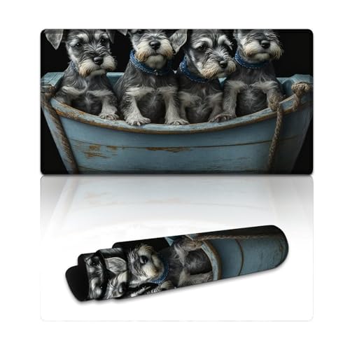 LYXIANY Mauspad Standard Schnauzer, extragroßes Mauspad (40 x 75 x 0,3 cm), Tischmatte für hervorragende Geschwindigkeit und Kontrolle, rutschfeste Gummiunterseite von LYXIANY