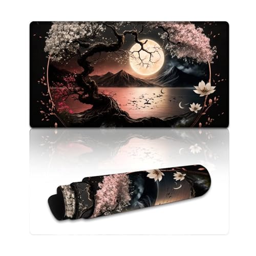 LYXIANY Mauspad Yin und Yang, extra großes Mauspad (40 x 75 x 0,3 cm), Tischmatte zur Aufrechterhaltung hervorragender Geschwindigkeit und Kontrolle, rutschfeste Gummiunterseite von LYXIANY