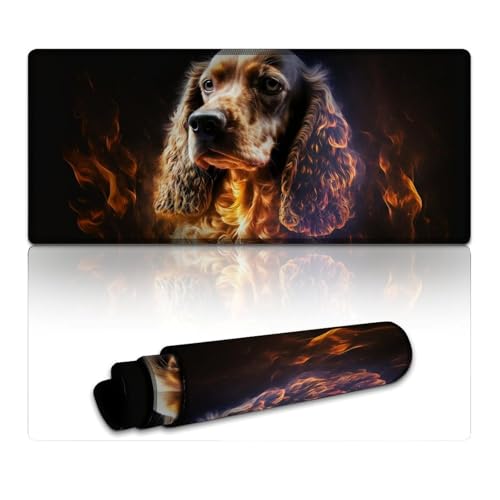 LYXIANY Mauspad mit Cocker Spaniel-Hund, wasserdicht, Mauspad (40 x 90 x 0,3 cm), Tischmatte mit Rutschfester Unterseite aus Naturkautschuk für Gamer/Desktop/Büro/Zuhause von LYXIANY