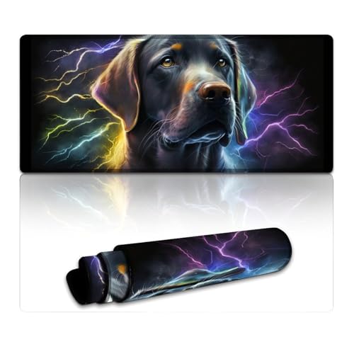 LYXIANY Mauspad mit Labrador-Motiv, genähte Kanten, Mauspad für Tastatur, Computer, PC, Gamer, Schreibtisch, Büro (40 x 90 x 0,3 cm) von LYXIANY
